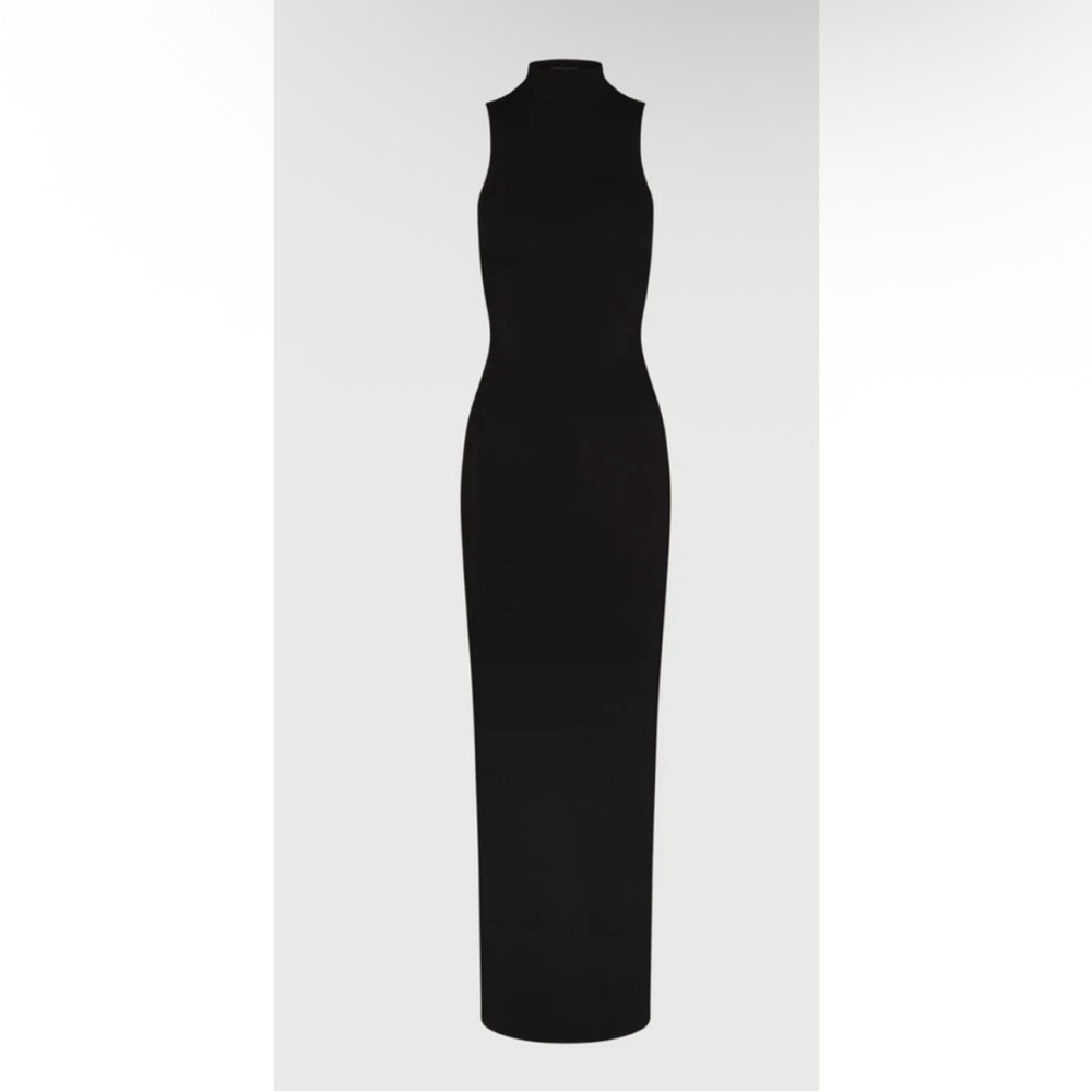 Naked Wardrobe Mock Neck Black Maxi Dress 🖤 - Picture 3 of 13